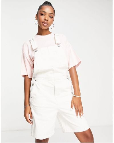 Weekday Dusty Longline Overalls - White