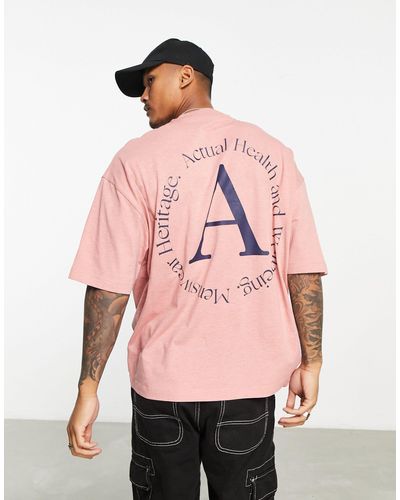 ASOS Asos Actual Oversized T-shirt With Logo Circle Print - Pink