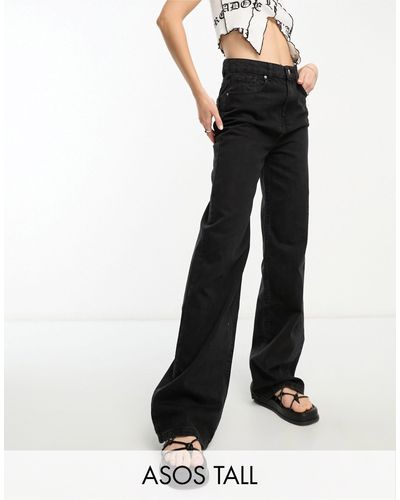 ASOS Asos design tall - jean dad - noir délavé - Blanc