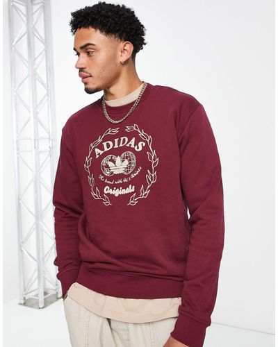 adidas Originals Sweatshirt Met Groot Logo - Rood