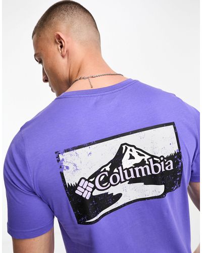 Columbia Camiseta morada con estampado gráfico en la espalda rapid ridge exclusiva en asos - Azul