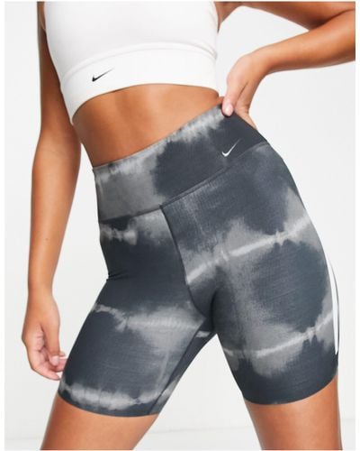 Nike Dri-fit One Luxe 7-inch Tie-dye legging Shorts - Blue