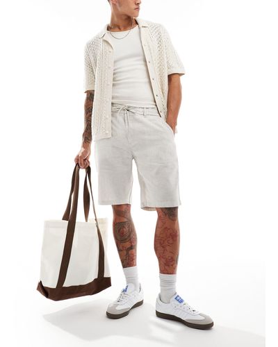 BOSS Tapered Chino Shorts - White