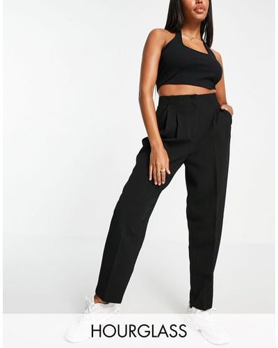 ASOS Hourglass Soft Slouch Mom Trousers - Black