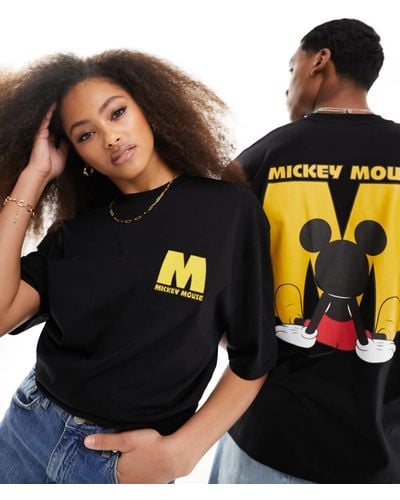 ASOS Disney - t-shirt oversize unisexe à imprimé et broderie mickey mouse - Orange