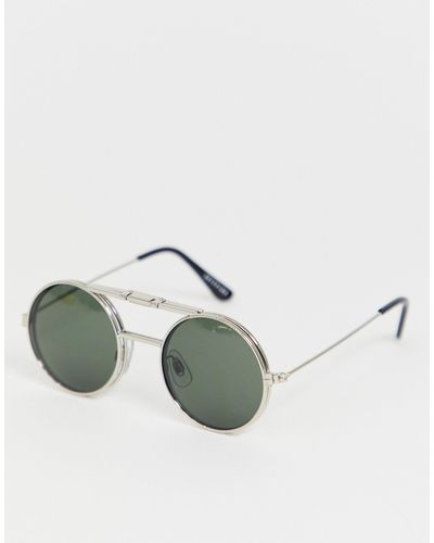 Spitfire Lennon Round Flip Up Sunglasses - Metallic