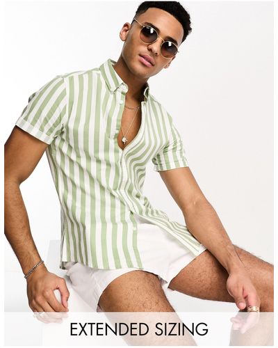 ASOS Slim Fit Oxford Overhemd Met Stretch - Wit