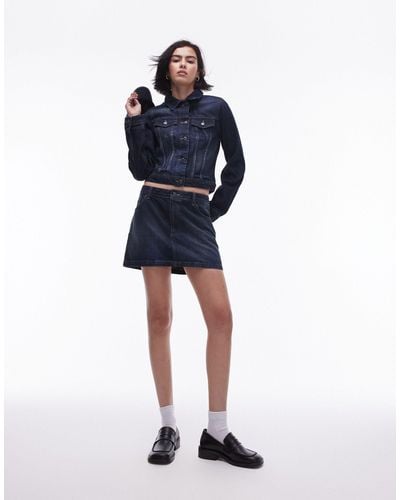 TOPSHOP Co Ord Denim Pelmet Mini Skirt - Blue