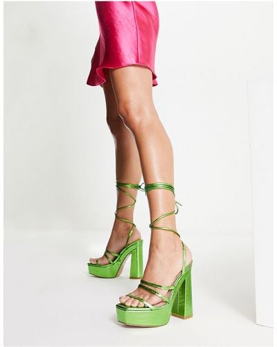 SIMMI Simmi london - sia - sandali con tacco e plateau metallizzato - Verde