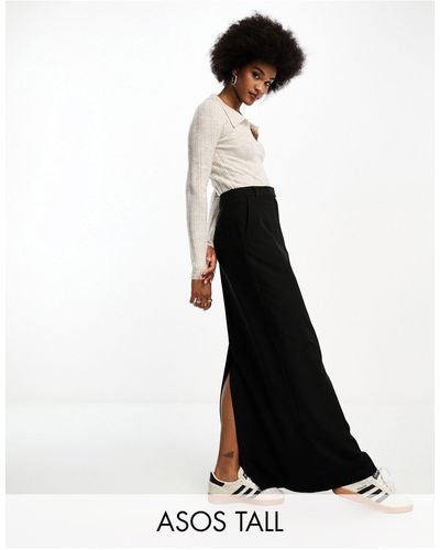 ASOS Tall Column Maxi Skirt With Split - White