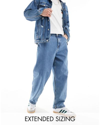ASOS Jeans a cilindro lavaggio chiaro - Blu
