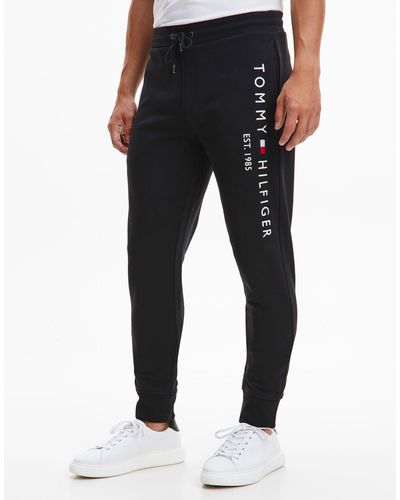 Tommy Hilfiger Embroidered Flag Logo Cuffed joggers - Black