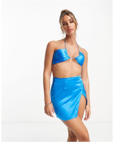 Candypants Wrap Around Mini Skirt Co-ord - Blue