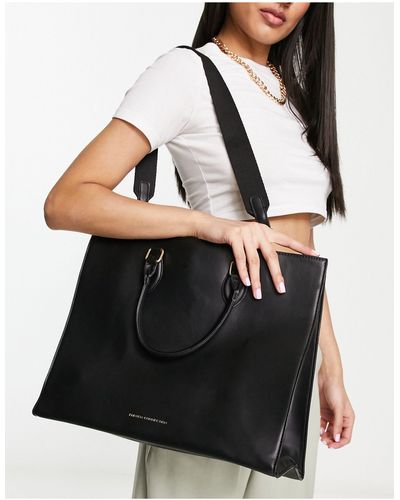 French Connection Square Tote Bag - Black
