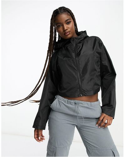 ASOS Cropped Rain Jacket With Hood - Black