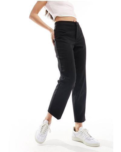 Monki Tailored Slim Fit Cropped Ankle Length Trouser - Black