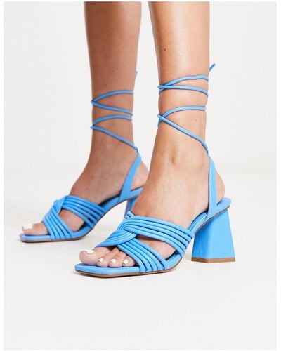 Daisy Street Strappy Heeled Sandals - Blue