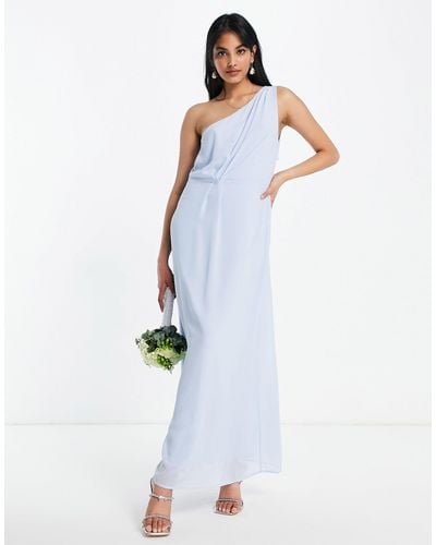 Vila Bridesmaids One Shoulder Maxi Dress - Blue