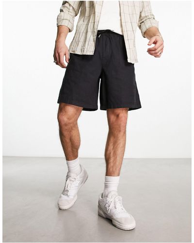 New Look – leinen-shorts zum überziehen - Schwarz