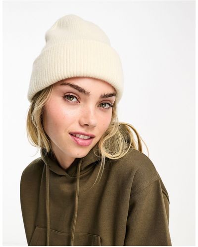 Monki Bonnet en maille - beige - Vert