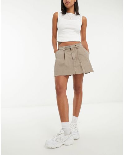 ASOS Pleated Mini Skirt - Natural