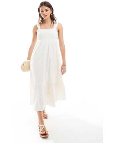 New Look Tiered Midi Sundress - White