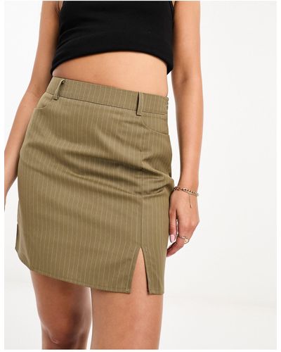 Lola May Tailored Mini Skirt - Natural