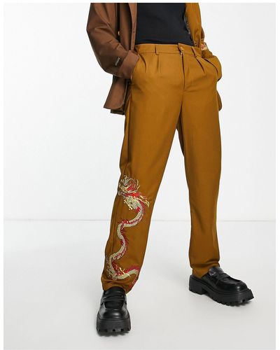 Liquor N Poker Relaxed Fit Suit Trousers - Brown