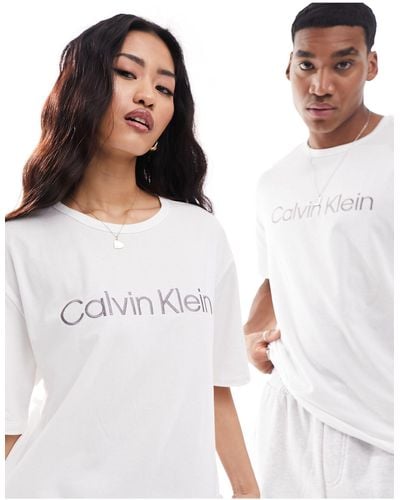Calvin Klein Pure Cotton Sleep T Shirt - White