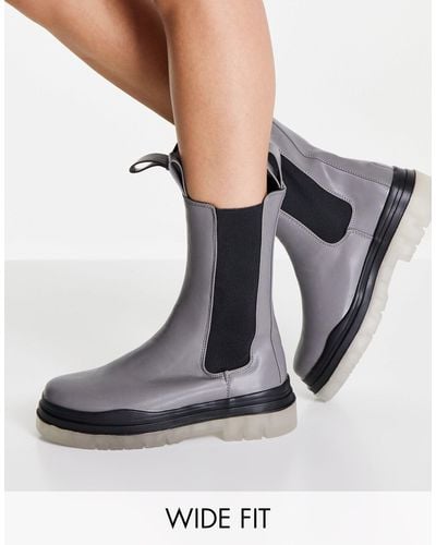 Public Desire Winter Translucent Sole Boots - Grey