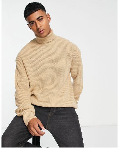 New Look Relaxed Fisherman Roll Neck Jumper - Natural