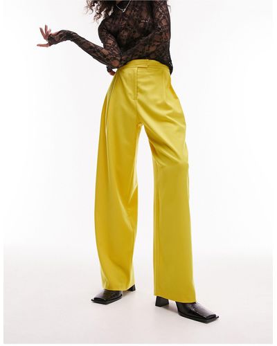 TOPSHOP Tailored Utility Style Trousers - Yellow