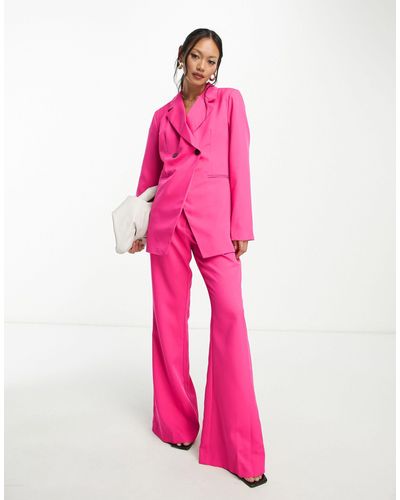 Vila Wide Leg Flared Suit Trousers - Pink