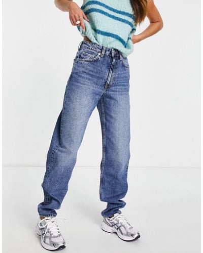 Weekday Lash Extra High Waist Mom Jeans - Blue