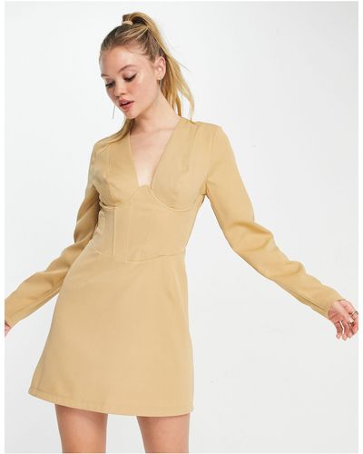 In The Style X terrie mcevoy - vestito corto color cammello con corsetto a pannelli - Neutro