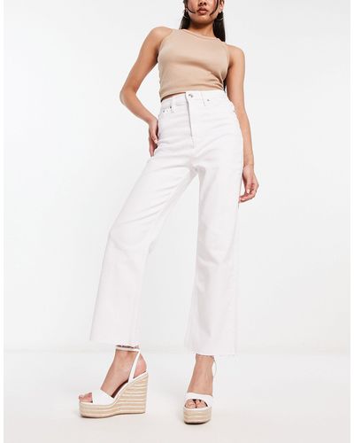 ASOS Cropped Makkelijke Rechte Jeans - Wit