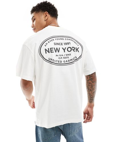 Pull&Bear New York Printed T-shirt - Blue