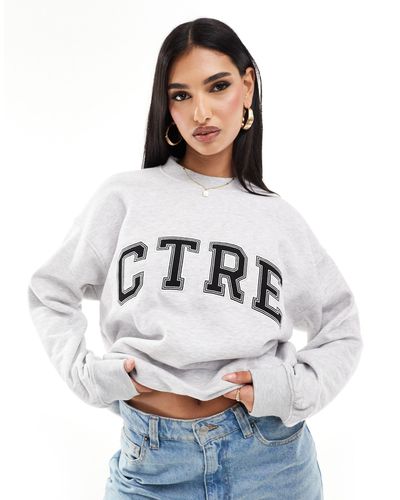 The Couture Club Sweat style universitaire - chiné - Blanc
