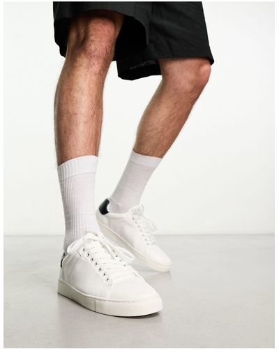 French Connection Sneakers stile tennis marina con tallone a contrasto - Nero