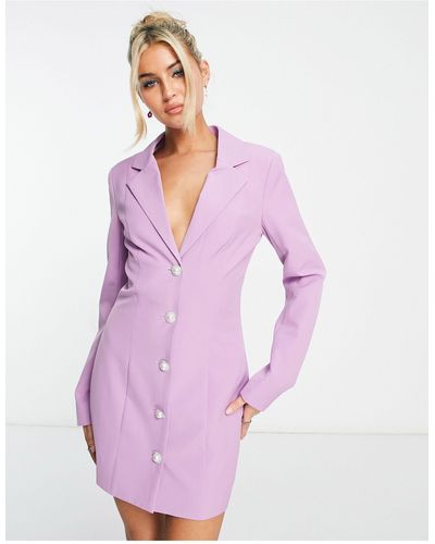 Public Desire Blazer Dress With Pearl Buttons - Pink