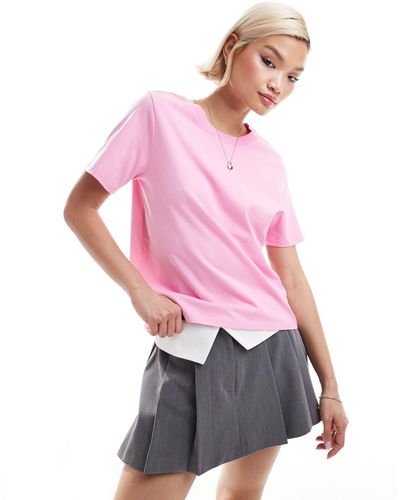 Monki Short Sleeve T-shirt - Pink