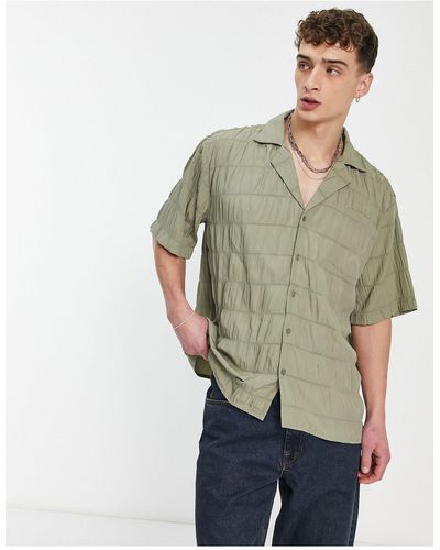 Collusion Textured Relaxed Short Sleeve Shirt - Green