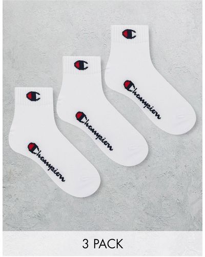 Champion Confezione da 3 paia di calzini bianchi con logo - Grigio