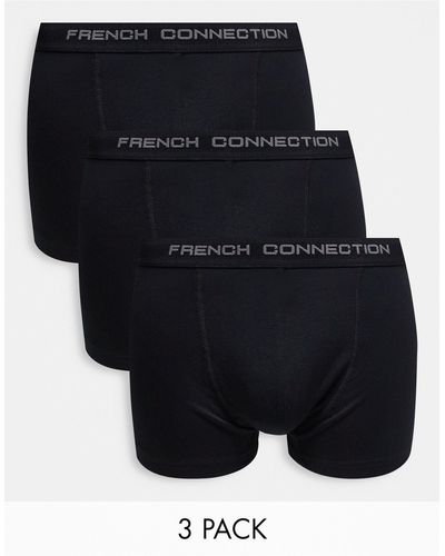 French Connection Confezione da 3 boxer neri - Nero