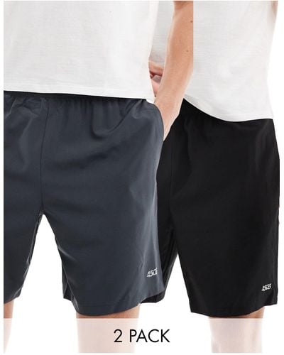 ASOS 4505 Icon 7 Inch Training Shorts With Quick Dry 2 Pack - Blue