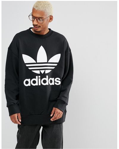 adidas Originals – kastiges sweatshirt - Schwarz