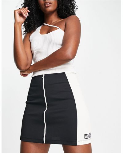 Reclaimed (vintage) Zip Front Sporty Skirt - Black