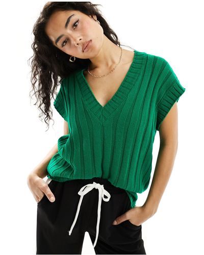 ASOS Oversized Knitted Tank Top - Green