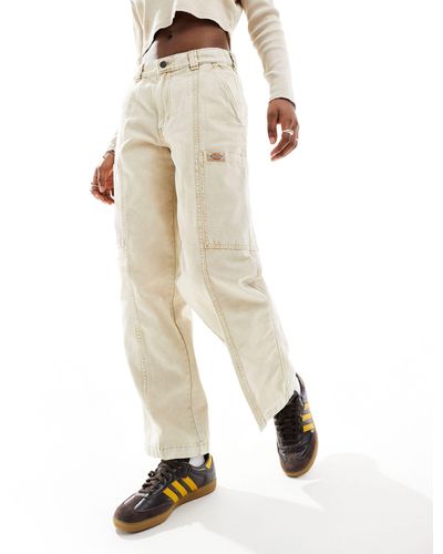 Dickies Newington Washed Trousers With Pocket Detailing - Natural