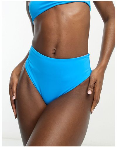 Cotton On Omkeerbaar Braziliaans Bikinibroekje Van Co-ord Set Met Hoge Taille - Blauw